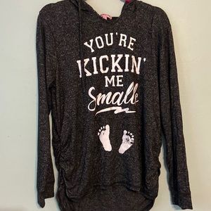 Heather black maternity hoodie